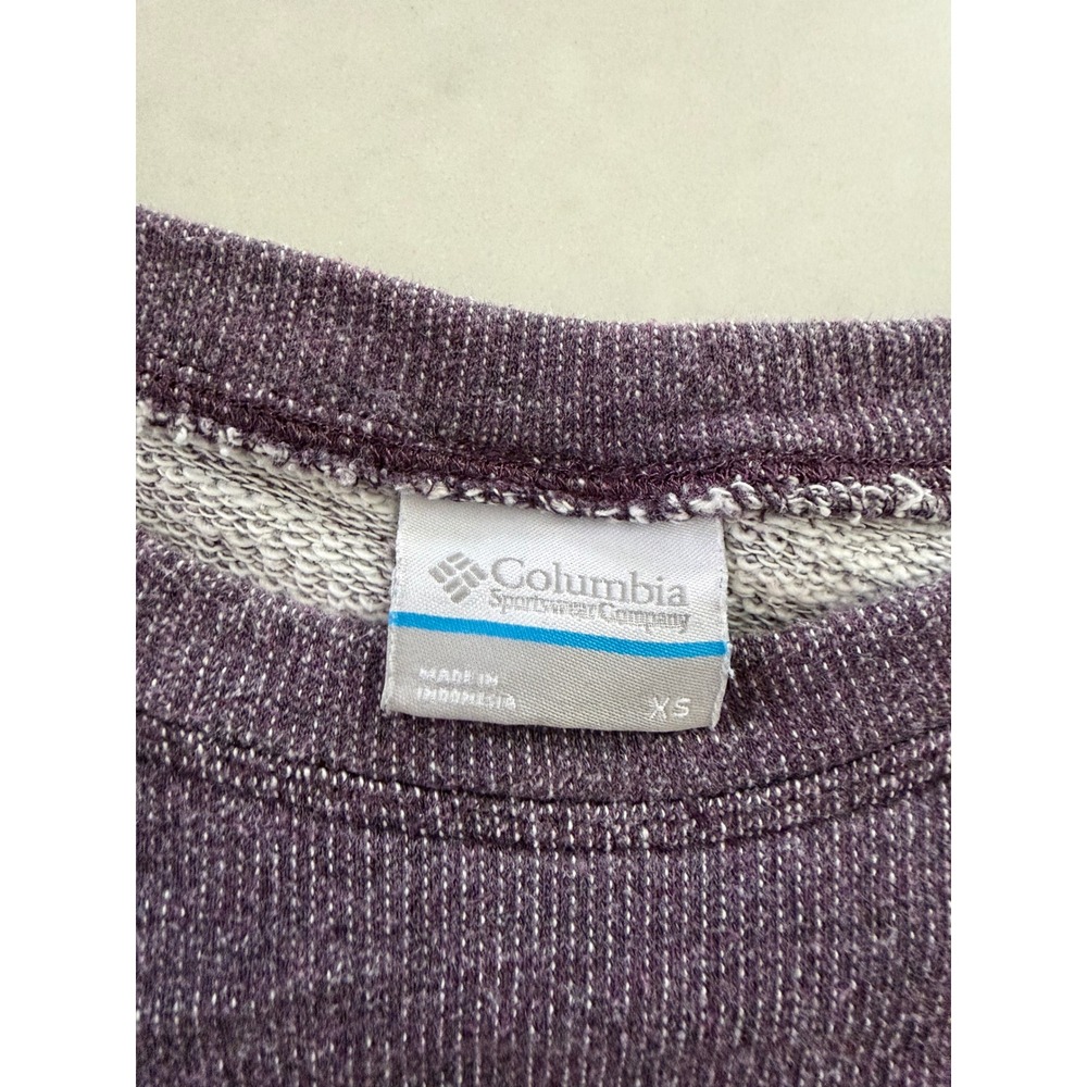 Columbia Womens Purple Marl Crewneck Sweatshirt Long Sleeve XL2464 XS - Picture 2 of 9